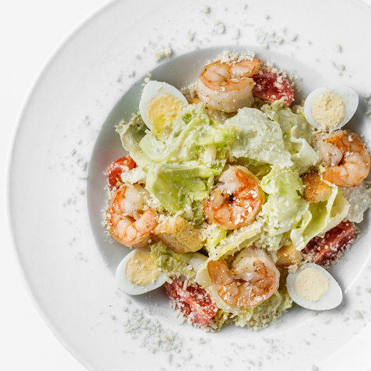 Салат цезар з креветками