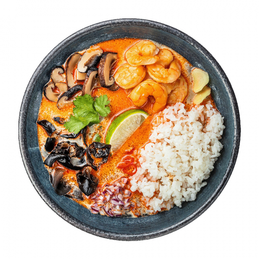 Суп Том ям смокі з копченою креветкою