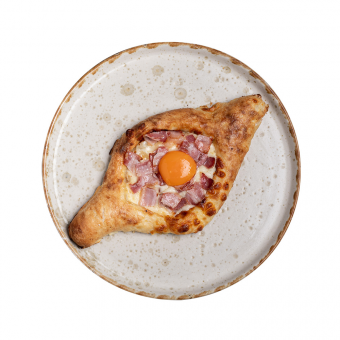 Adjarian khachapuri with bacon