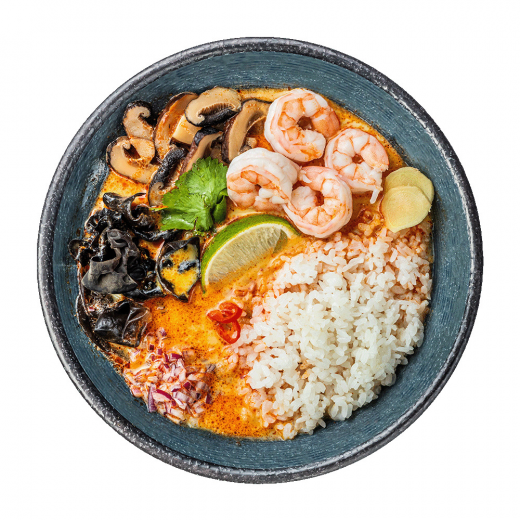 Суп Том ям пряний карі з креветкою