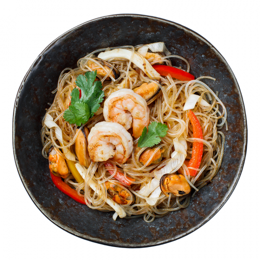 Скляна локшина з креветками