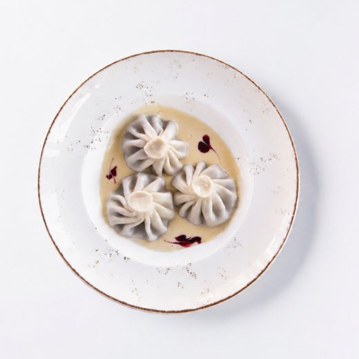 Cherry khinkali with sabayon sauce (3 pcs)